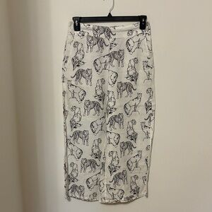 New Animal Print wide leg pants size medium pull on